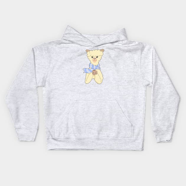 No Drama Winter Llama Kids Hoodie by The Kiwi That Drew